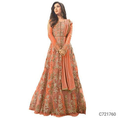 Beautiful Net Embroidered Semi Stitched Suits