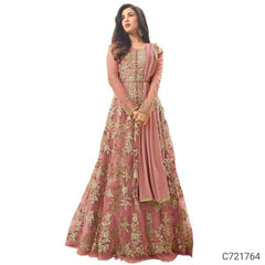 Beautiful Net Embroidered Semi Stitched Suits