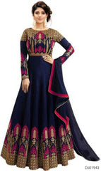 Elegant Mulberry silk Embroidered Anarkali Suits