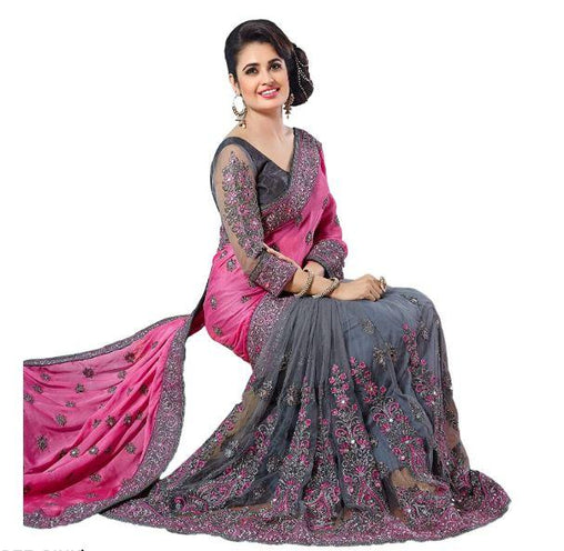 AYSIS SAREE HALF&HALF (MSPINK-15SAREE_PINK)