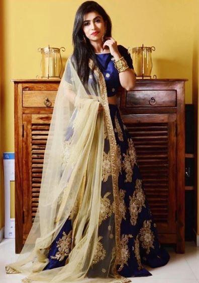 BLUE EMBROIDERED ATTRACTIVE PARTY WEAR LEHENGA CHOLI AND DUPATTA SET