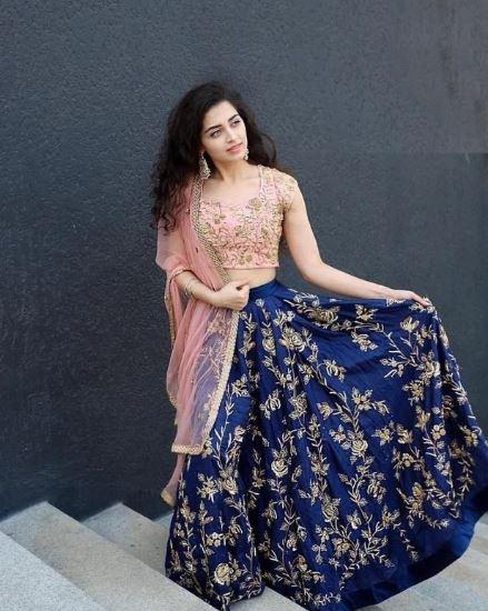 BLUE EMBROIDERED ATTRACTIVE STYLE PARTY WEAR LEHENGA CHOLI AND DUPATTA