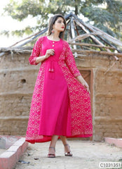 Pretty Rayon Solid With Embroidery Kurtis