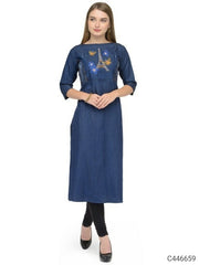 Authentic Denim Embroidered Kurtis