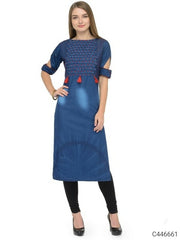 Authentic Denim Embroidered Kurtis