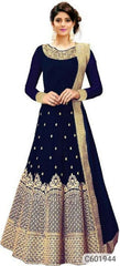Elegant Mulberry silk Embroidered Anarkali Suits
