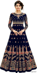 Elegant Mulberry silk Embroidered Anarkali Suits